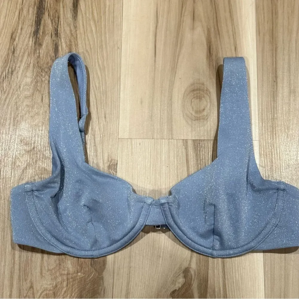 Abercrombie and Fitch Glitter Metallic Swim Bikini Top Women’s Small